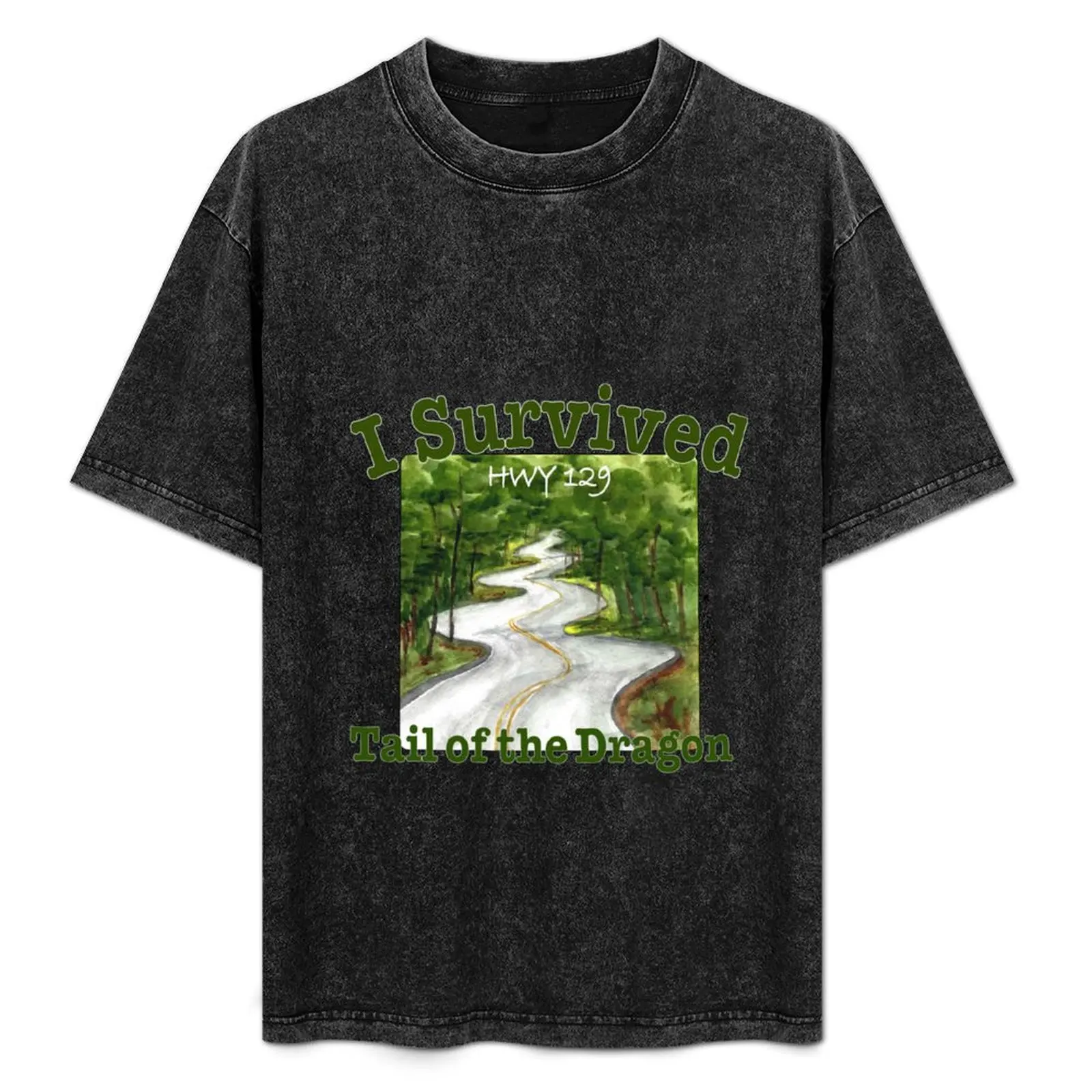 

I Survived Tail of the Dragon, Hwy 129 T-Shirt anime figures cute tops T-shirts man tshirts for men