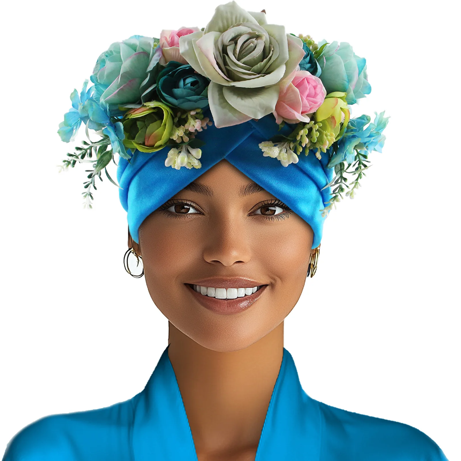 

2025 New African Women's Turban Cap Nigeria Auto Gele Headtie Already Made Wedding Geles Female Head Wraps with Flower Party