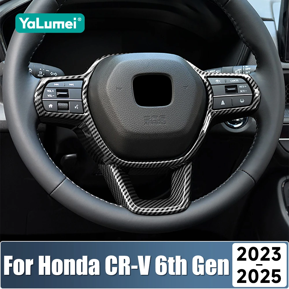 Für Honda CR-V CRV 6. Generation 2023 2024 2025 Hybrid ABS Auto Lenkrad Taste Panel Pailletten Abdeckung Rahmen trim Aufkleber Zubehör