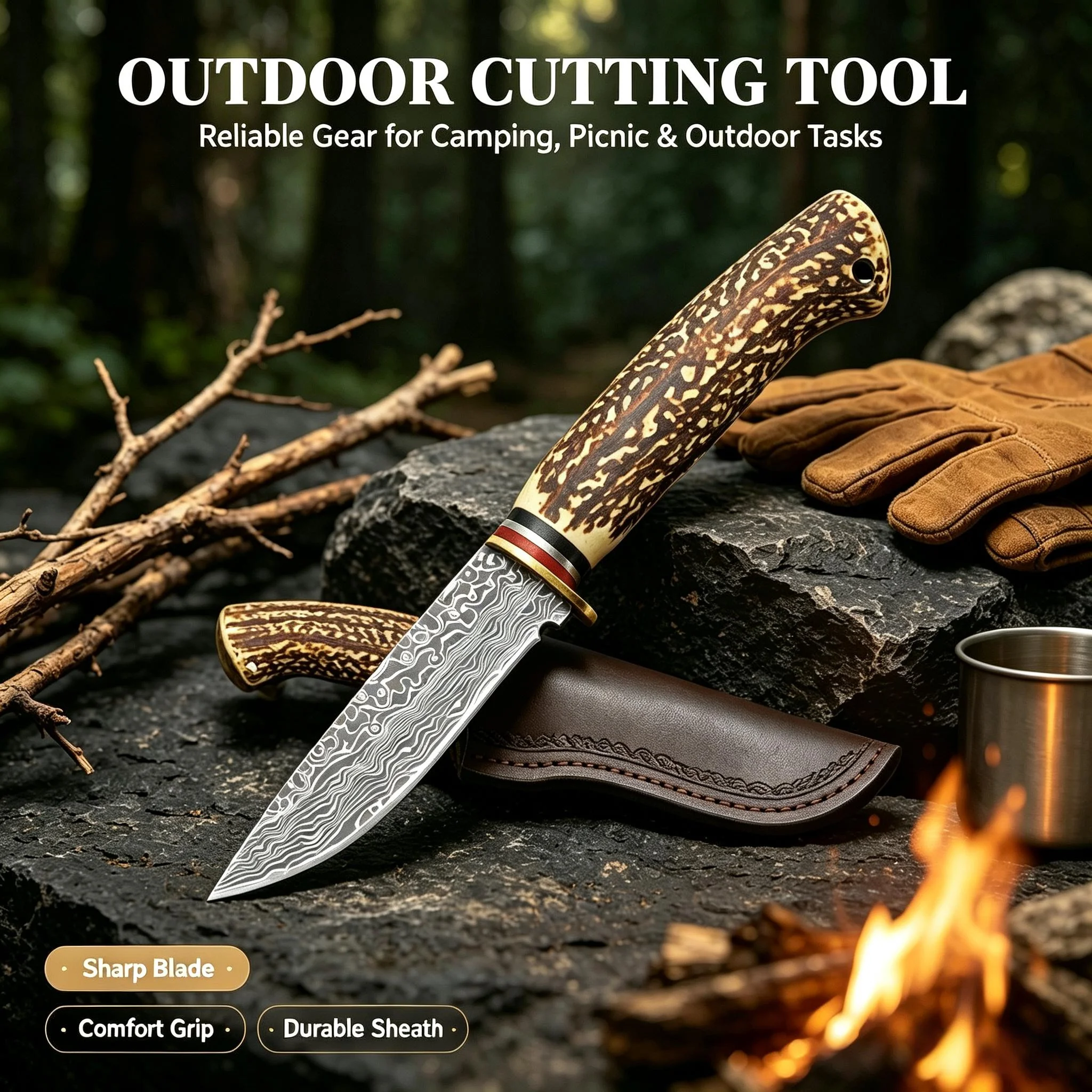 1Pcs Outdoor Small Knife Meat Knife Fruit Knife Sharp And High Hardness Household Cutting Tool Meat Picking Knife Small Knife
