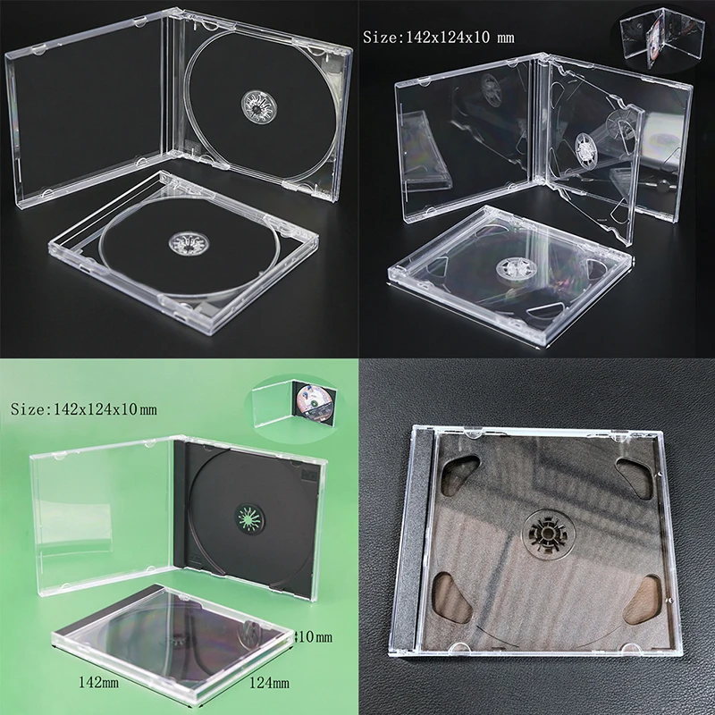 1pc Plastic DVD Case Portable CD Storage Box CD Package Case Durable DVD Box Thickened CD DVD Disc box