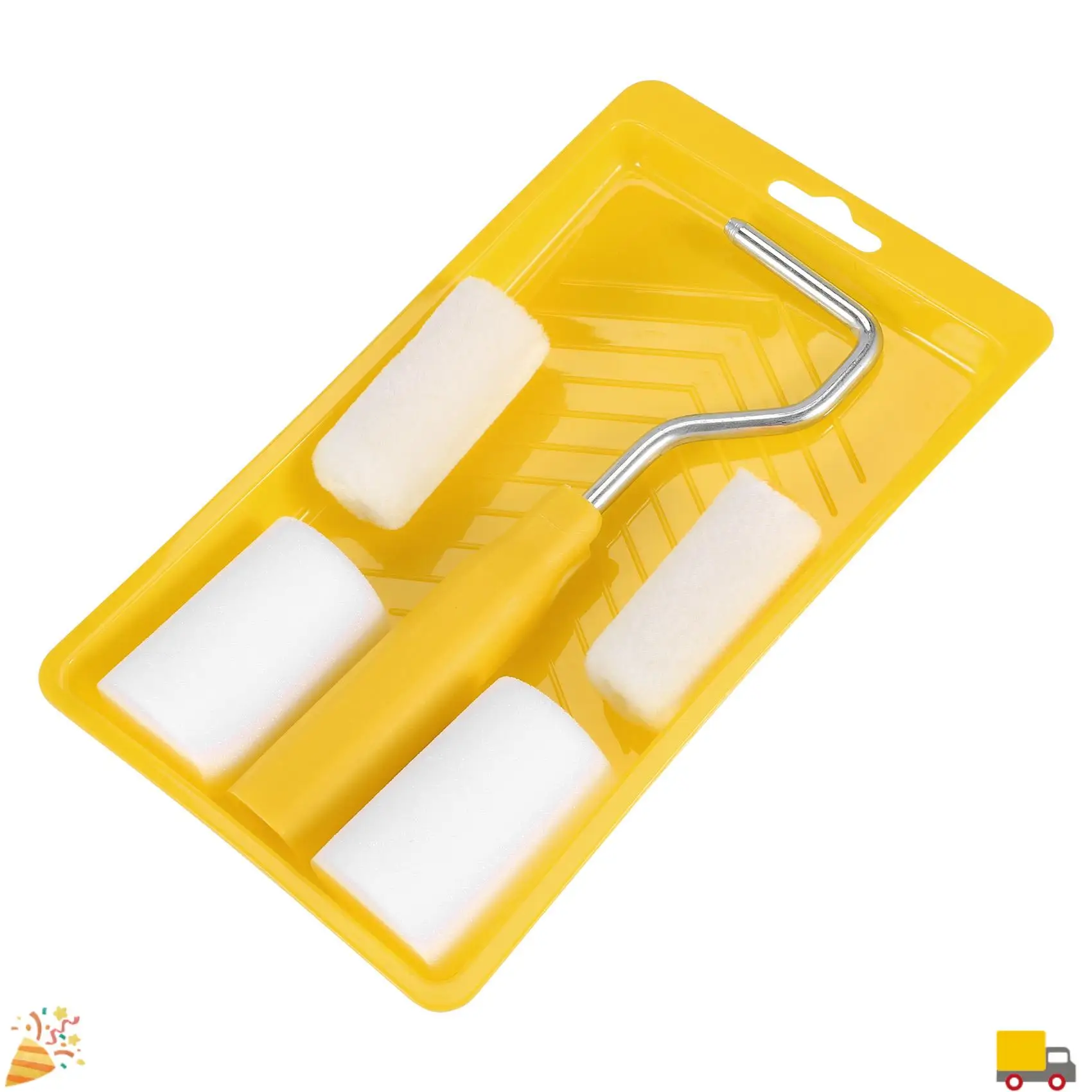 A32HOT-6Pcs Mini Foam Paint Roller Painting Decorating Kit 2 Inch Small Paint Roller Tray Set For Wall Painting Repair Brush view 4