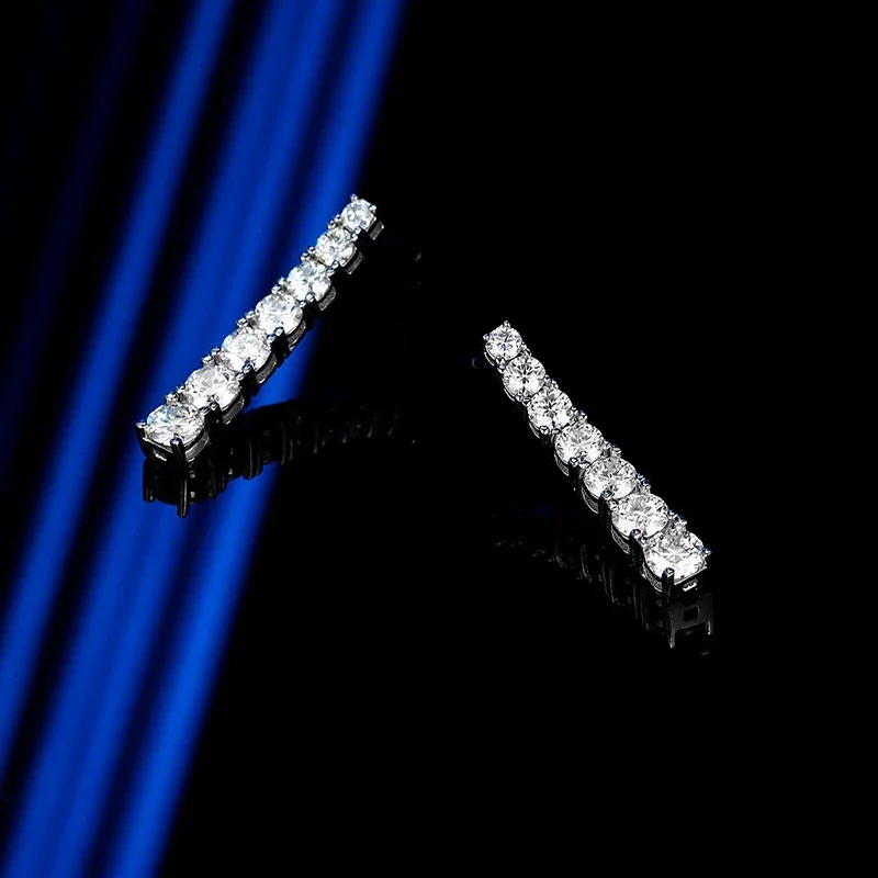 NeeTim Full D VVS1 Moissanite Earrings for Women with GRA s925 Sterling Sliver Sparkling Diamond Ear Studs Wedding Fine Jewely