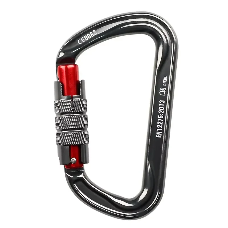 Aluminum Oval Outdoor O Shape Rock Climbing Auto-locking Carabiner for Working at High Snap Hook