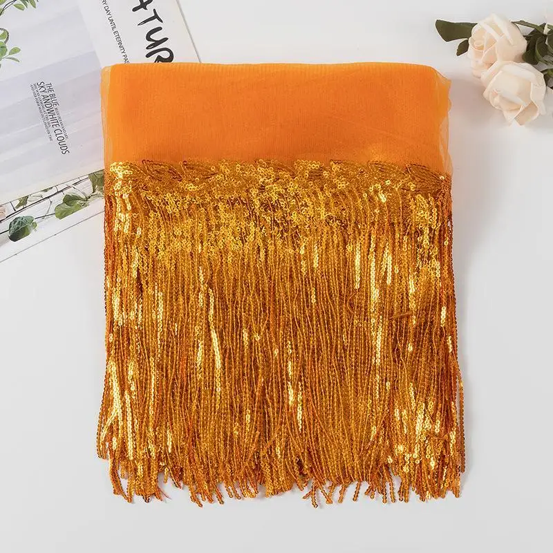 5 Yards Polyester-Pailletten-Quasten-Spitzenborte, Fransenband für Kleidungsdekoration, DIY-Nähzubehör – Detail 6