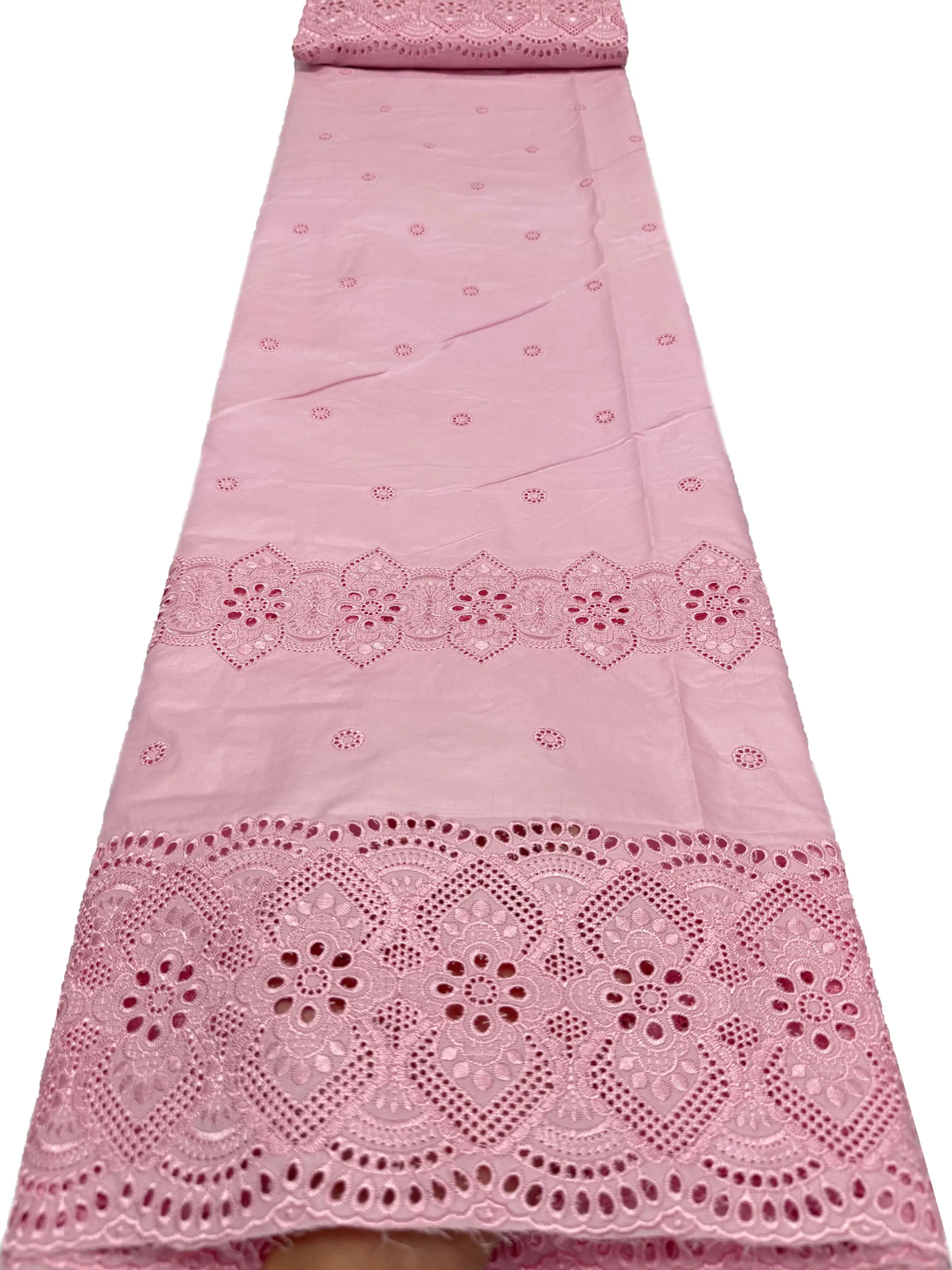

2026New Dubai Swiss Voile Dry Lace Fabric 5Yards African Pure Cotton Lace Cloth For Men Garment Women Wedding Party Dress Making