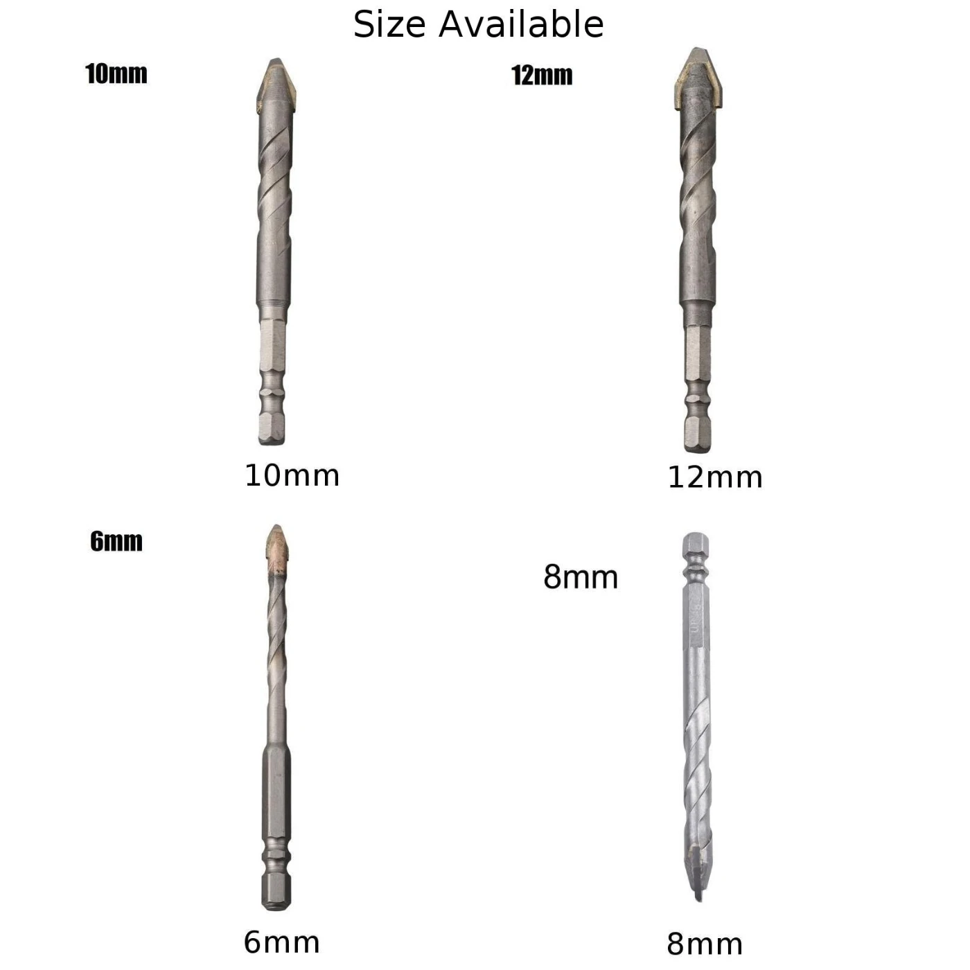 1pc 1/4 \'\' Punta da trapano eccentrica esagonale 6-12mm Punta da trapano multifunzione Bordo sfalsato Trapano eccentrico Testa storta per la perforazione di piastrelle