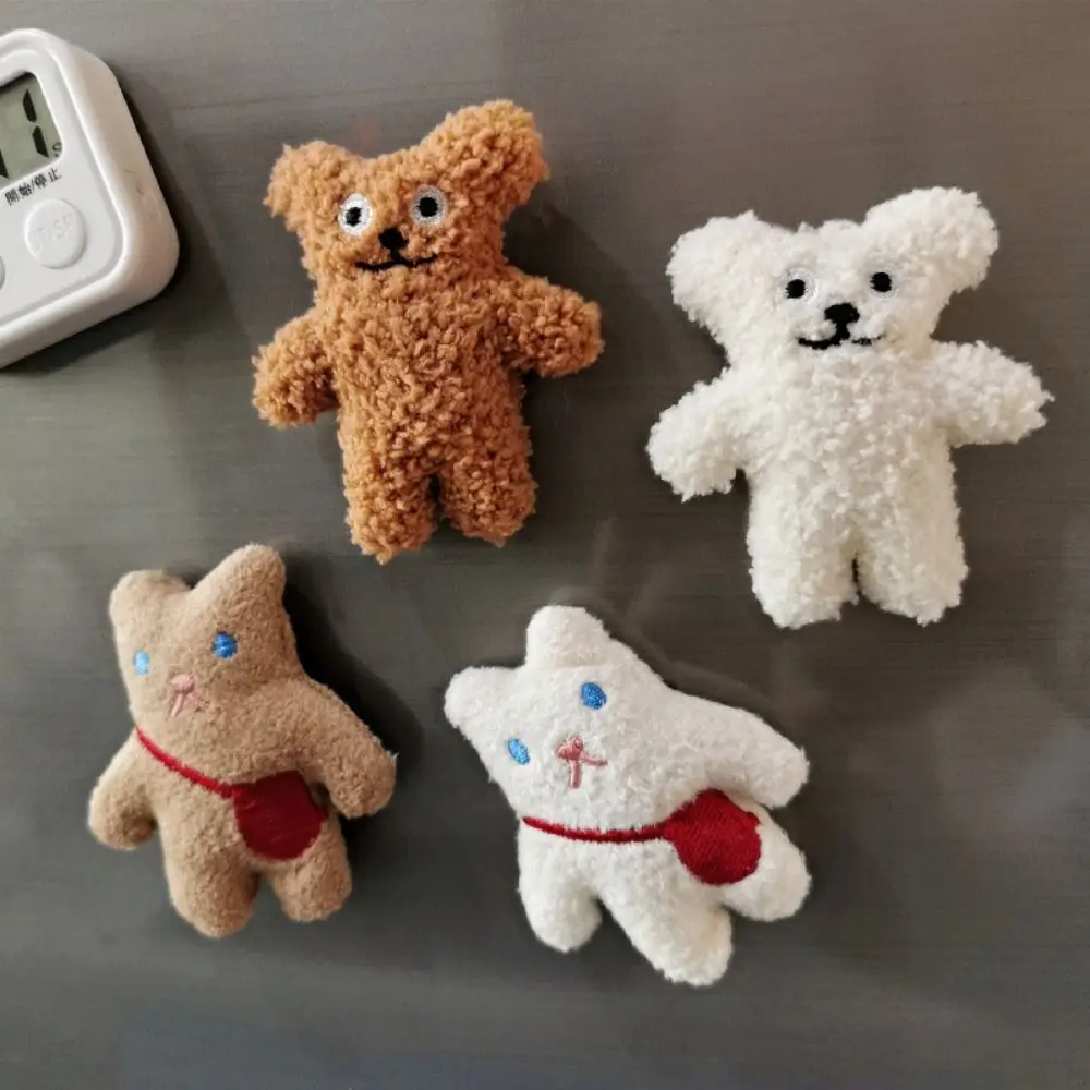 Autocollants 3D en peluche pour réfrigérateur, 2 pièces, adorables décorations pour la maison