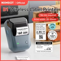 NIIMBOT B1 Portable Thermal Label Printer with Tapes – 2" Bluetooth Sticker Maker for Phones