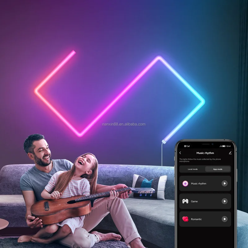 

Rgb Music Sync Glide App Controlled Bar Smart Home Ambiance Diy Wall For Tv Computer Gaming Room