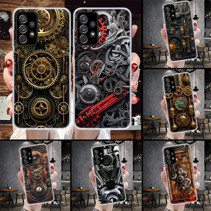 Steampunk Gear Mechanical Phone Case For Samsung Galaxy A71 A51 A41 A31 A21S A11 A70 A50 A40 A30 A20E A10S A20S A6 A7 A8 A9 + So