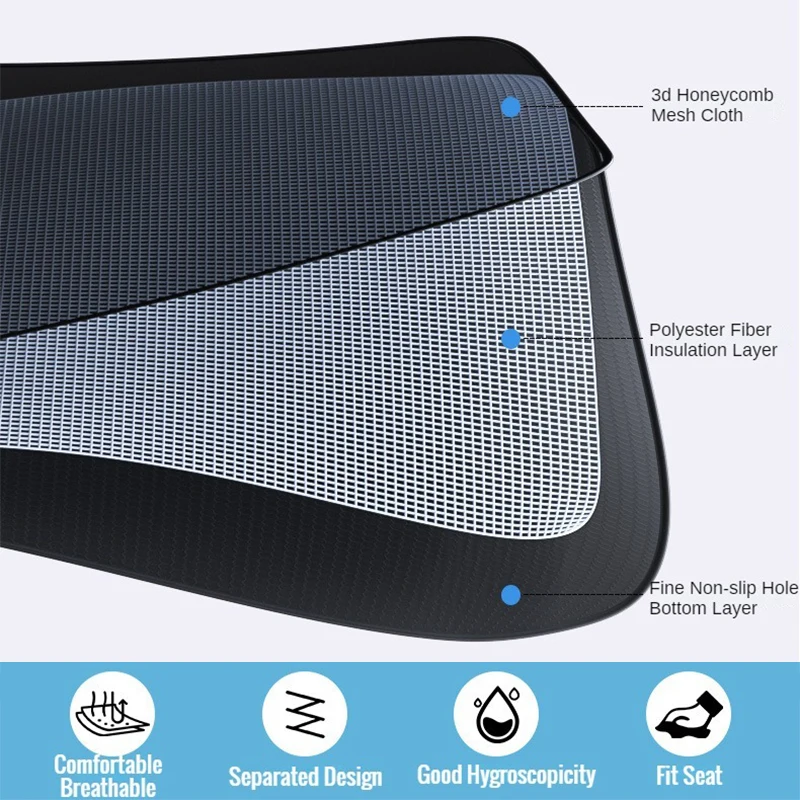ที่คลุมที่นั่งรถจักรยานยนต์ลายตาข่าย3D อากาศเย็นฤดูร้อนเบาะที่รองเบาะรถยนต์สำหรับสัตว์เลี้ยงสกู๊ตเตอร์ระบายอากาศได้แผ่นป้องกันกริด