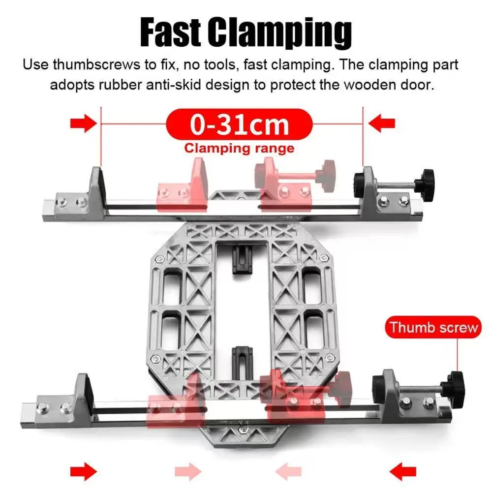 Door Cabinet Jamb Router Hinge Installation Door Hinge Template Hole Guide Jig Woodworking Hole Opener Positioning Slot Locator view 5