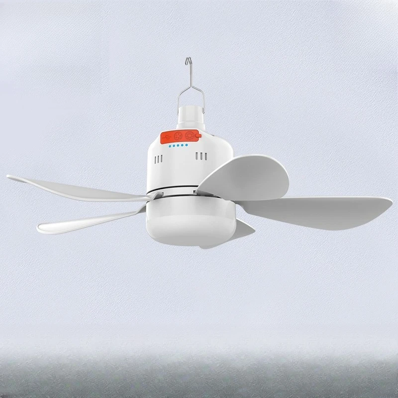 Minimalist Art Decor Ceiling Fan Lights Outdoor Camping Tent Mini Silent Small Portable Outdoor Dormitory Tent Charging Fan Lamp