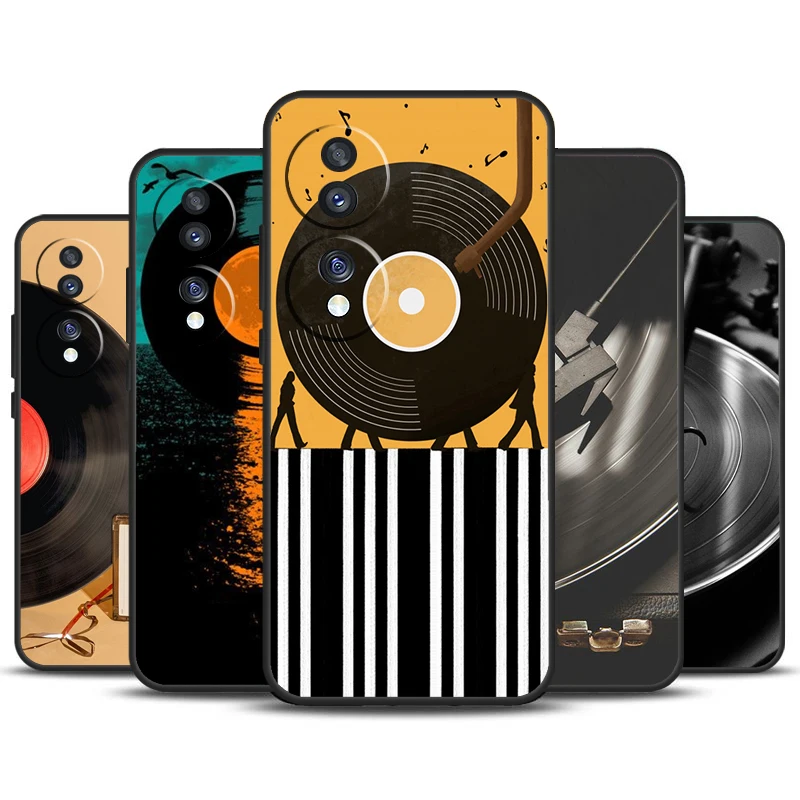 Vinyl Record Music Case For Honor Magic 6 Pro Magic 5 Lite 50 70 90 Lite X6 X7 X8 X9 X6a X7a X8a X9a X8b X9b