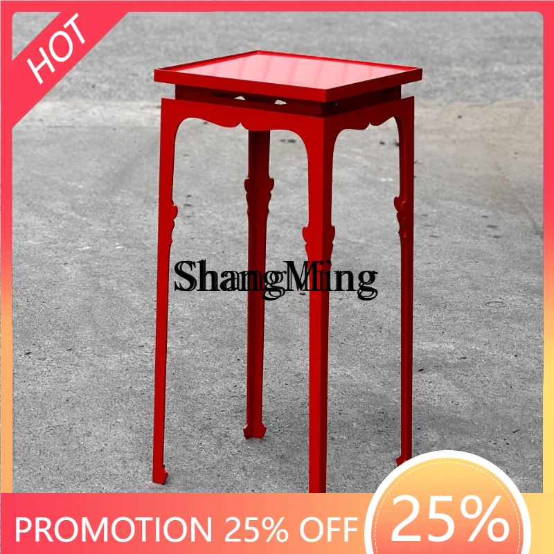 SM Zen flower table porch shelf new Chinese office tea room potted floor-to-ceiling incense table