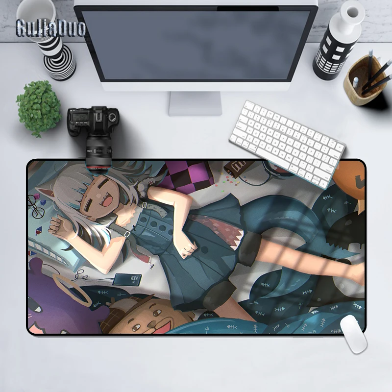 

Gawr Gura 400x900 Extra Large Anime Mouse Pad XXL Computer Table Pad Gaming Hoom Accessories Kawaii Mange Mousepad Pc Cushion