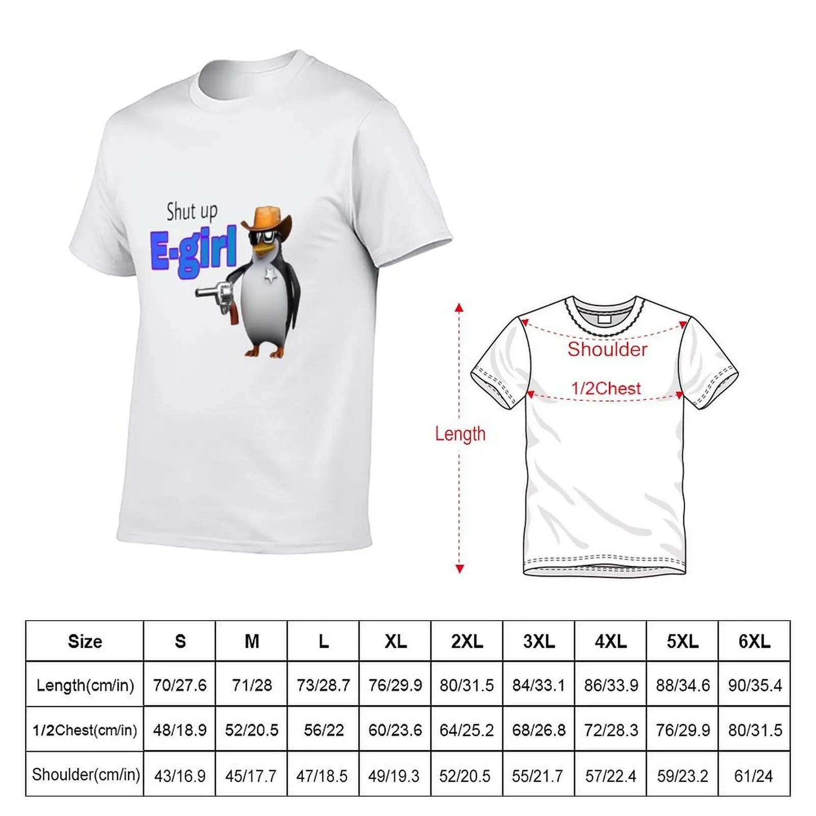 Shut up E-girl T-Shirt funny meme t-shirts blue lock designer t shirt men