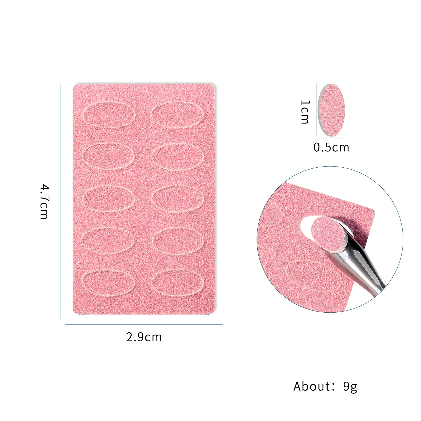 الفولاذ المقاوم للصدأ بشرة الأظافر انتهازي ذاتية اللصق مانيكير إزالة الجلد الميت مانيكير أداة تلميع سطح الأظافر قطعة الرمل