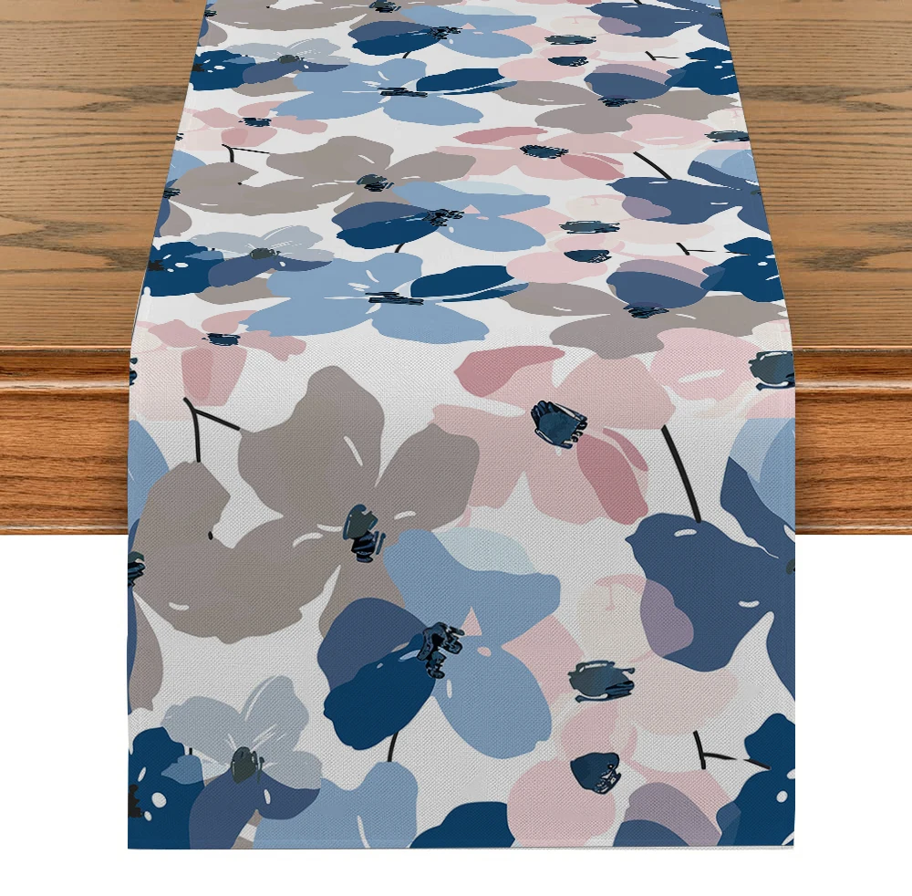 Floral Polka Dot Watercolor Effect Table Runners Tablecloth Home Decoration Dining Tables Table Runner Wedding Party Tablecover