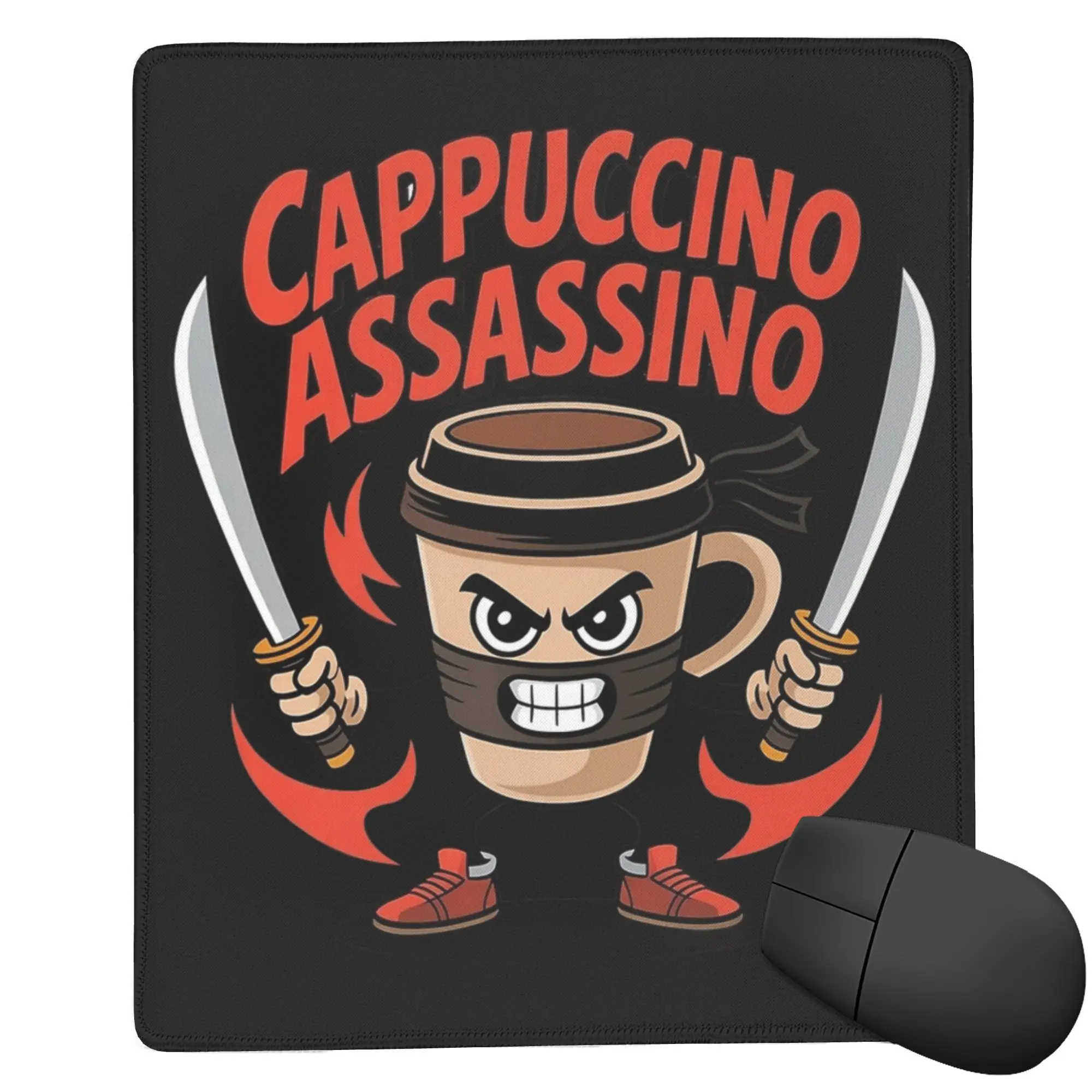 

,Cappuccino Assassino Italian Brainrot ПК Настольный коврик Коврик для мыши Ноутбук Резиновый геймерский коврик для мыши