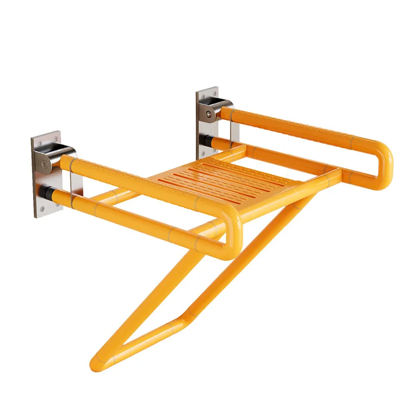 

Elderly bathroom folding stool safety thickened armrest barrier-free bath chair upturned wall-mounted bathroom seat