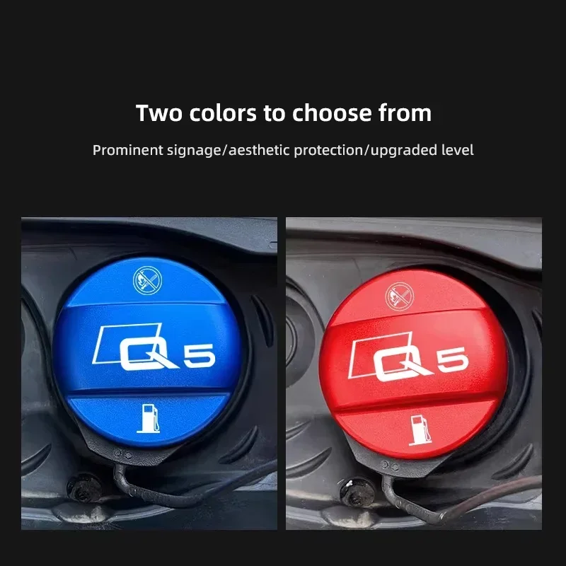 3D Metal Alloy Car Fuel Tank Cap Cover For Audi Q5 Logo Frosted Petrol Box Lid Trim Badge Anti Scratch Exterior Accessories