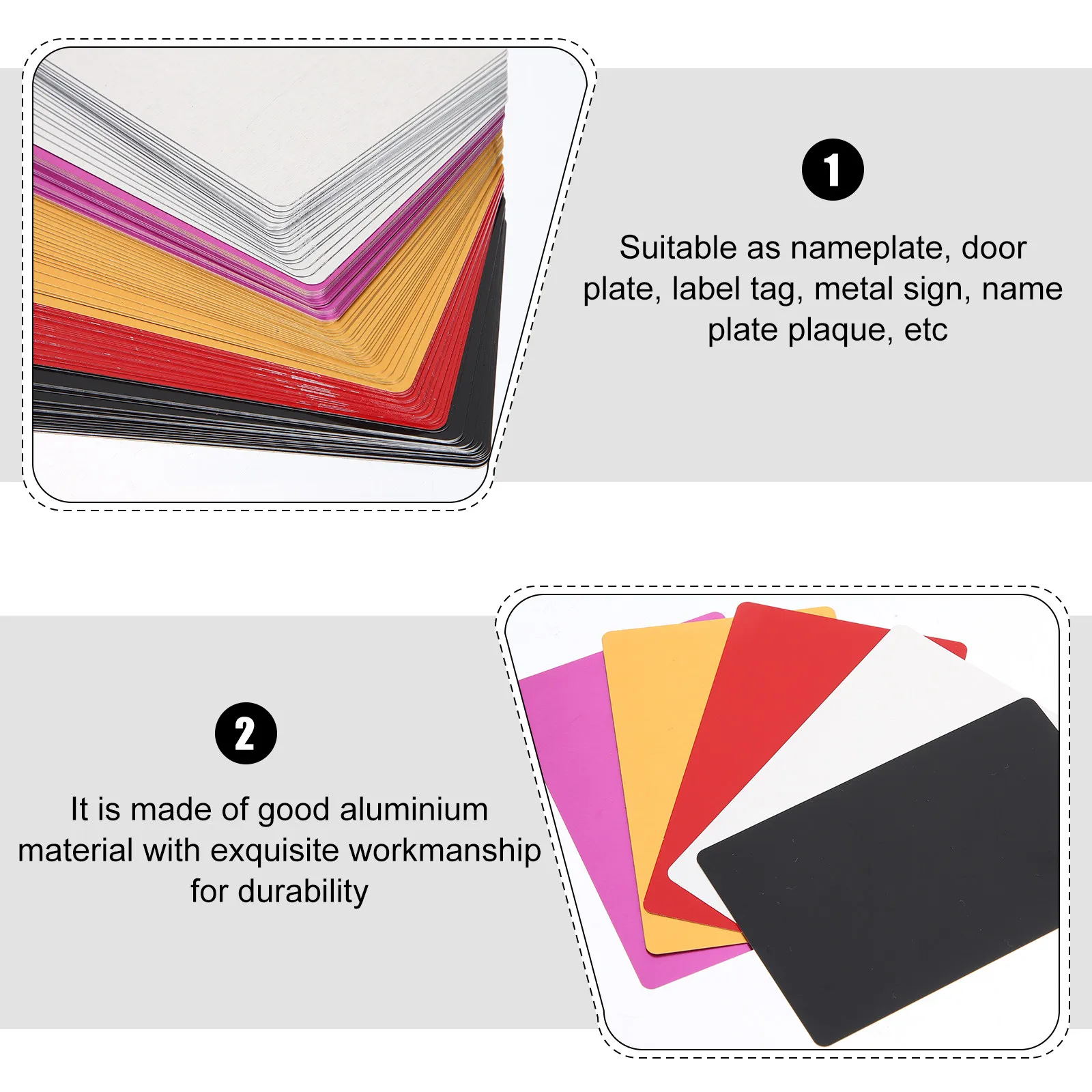 80Pcs Metal Business Card Blanks Aluminium Blank Card for Sublimation Stamp Nameplate Door Plate Metal Business Cards