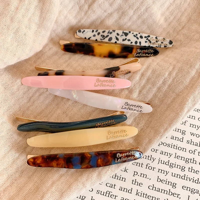 Korean Ins Style Acetate Flat Clips Amber 2026 New Non Slip Side Bangs Baby Hair Grips for Women Elegant Daily
