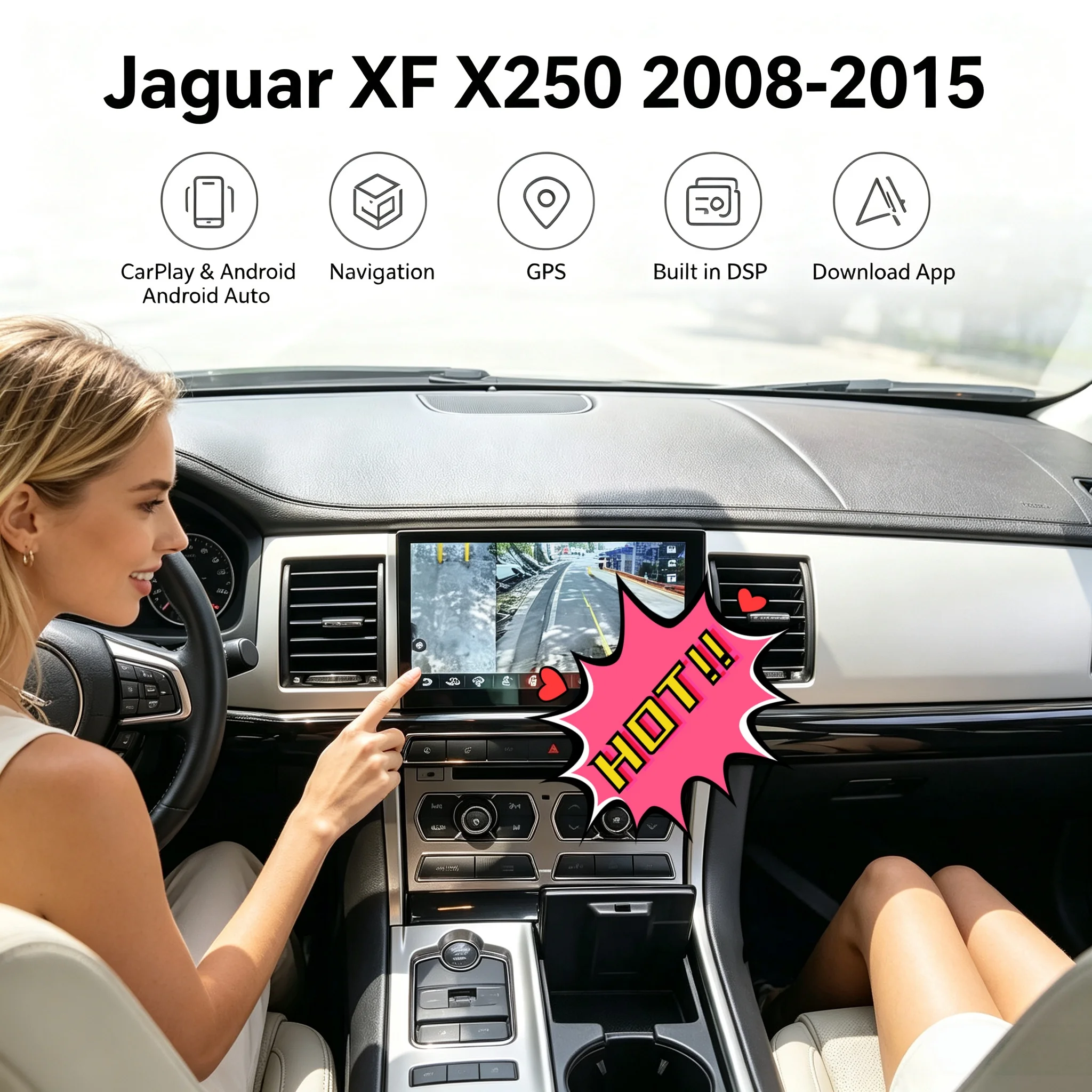 9inch Screen For Jaguar XF X250 2008 - 2015 CarPlay Android 15 Car Radio GPS Navigation Auto Stereo Multimedia Player Head Unit