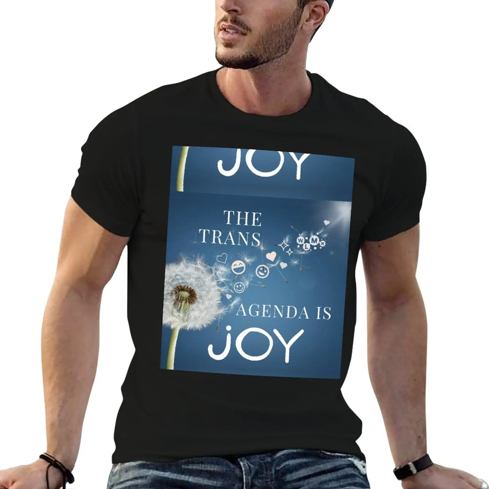 The Trans Agenda Is Joy T-Shirt graphics plain blue archive cotton graphic tees mens champion t shirts