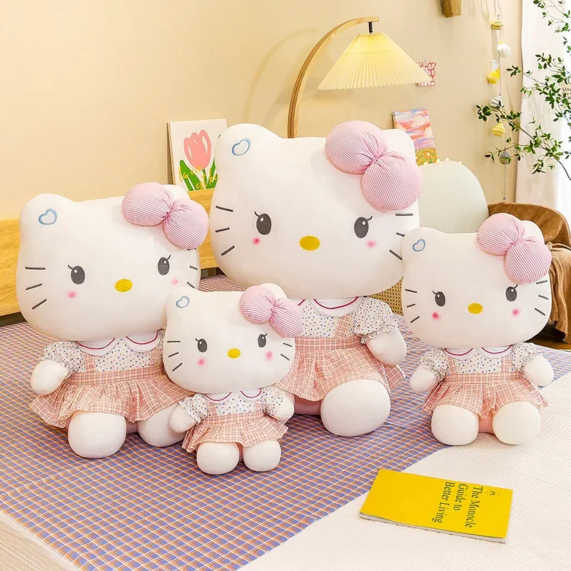 75cm Big Size  Sanrio Kawaii Plushies Hello Kitty Dolls Pink Soft Stuffed Animal Pillow KT Cat  Plushies  Girl Birthday Gift