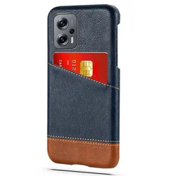 PU Leather Mixed Splice Cover for POCO F4 GT, Card Slots Holder, Protective Cover for POCO X4 GT, POCO X3 GT