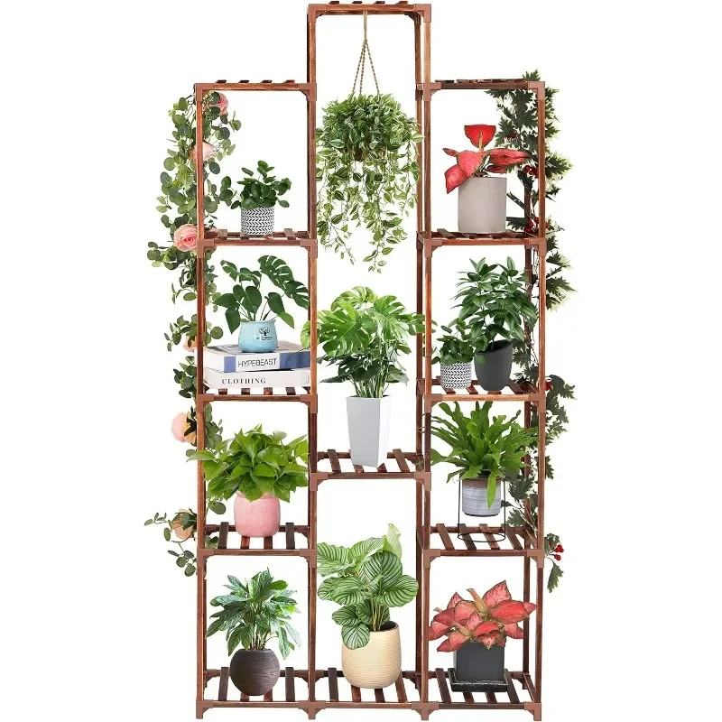 Plant Stand Indoor Outdoor Large Plant Cabinet Corner Holder Plant Shelf 13 Tiers Wood