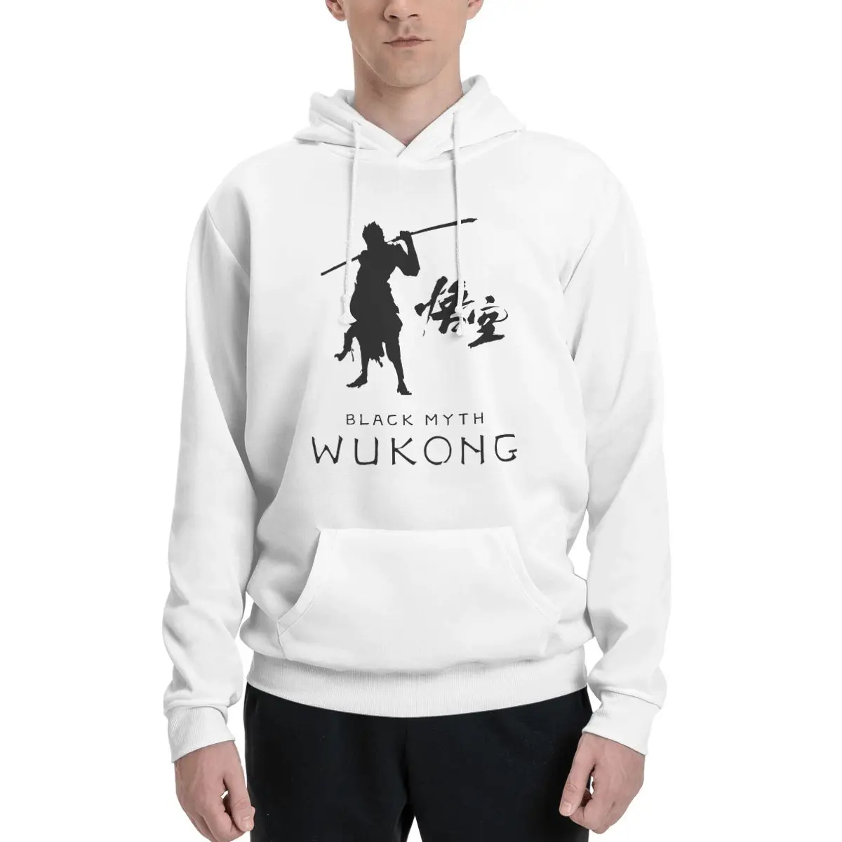 Mens Womens Black Myth Wukong Game Hoodie Hooded Collar Drawstring Hoodies Monkey King Pullover Sweatshirts Long Sleeve Shirts