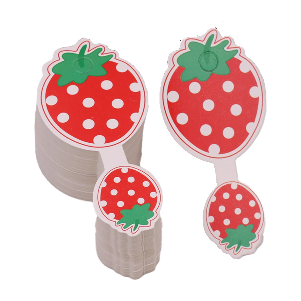 50Pcs 9.4x4.5cm Cute Strawberry Bracelet Display Cards Hang Tags For for Hair Band Jewelry Necklace Keychain Packaging Selling