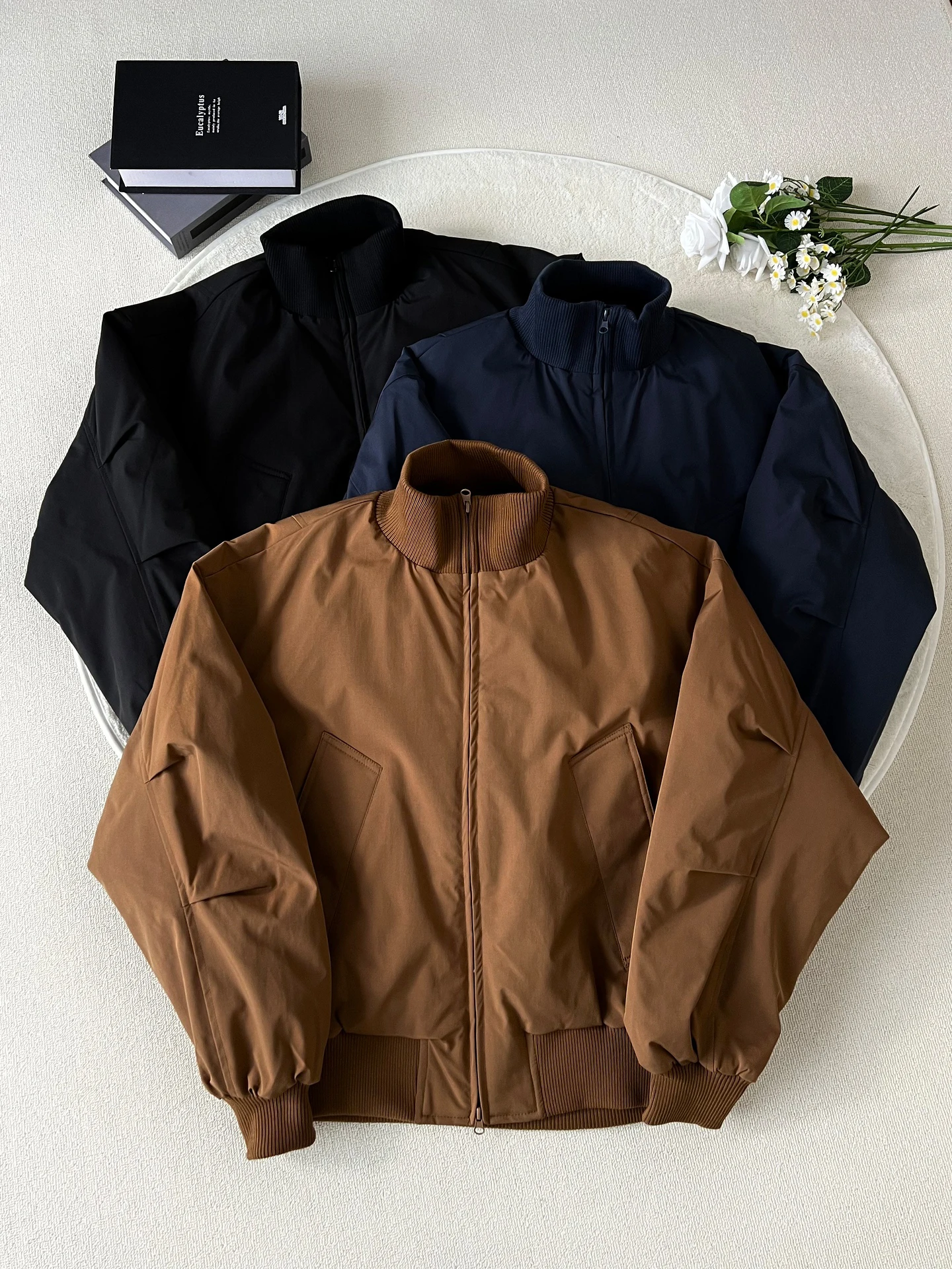 

Men's ort Puffer Jaet White Du down Stand Collar Thiened Winter Anti-Cold Cotton Workwear Jaet American Sle