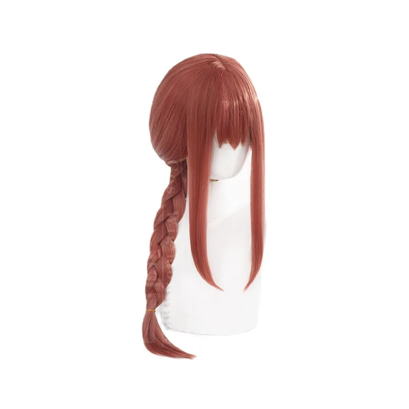 Chainsaw Man Makima Cosplay Pruik Roze Gevlochten Lang Haar Halloween Cadeau