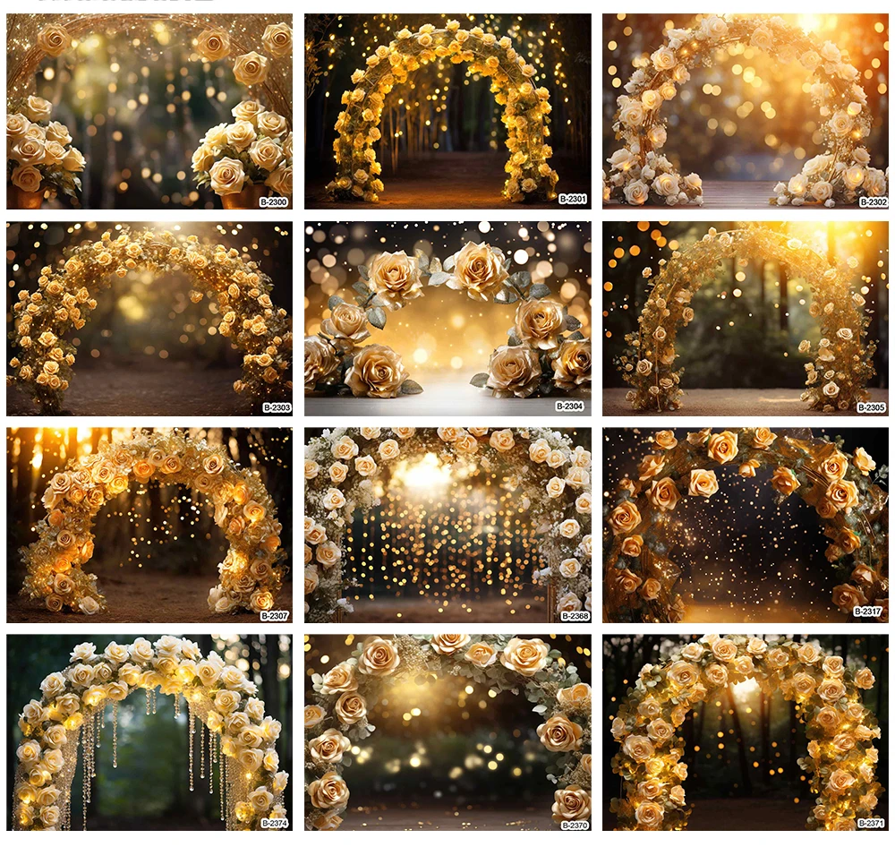 Photography Background Boho Flowers Anniversary Ceremony Bridal Shower Wedding Party Decoration Photo Backdrop Studio