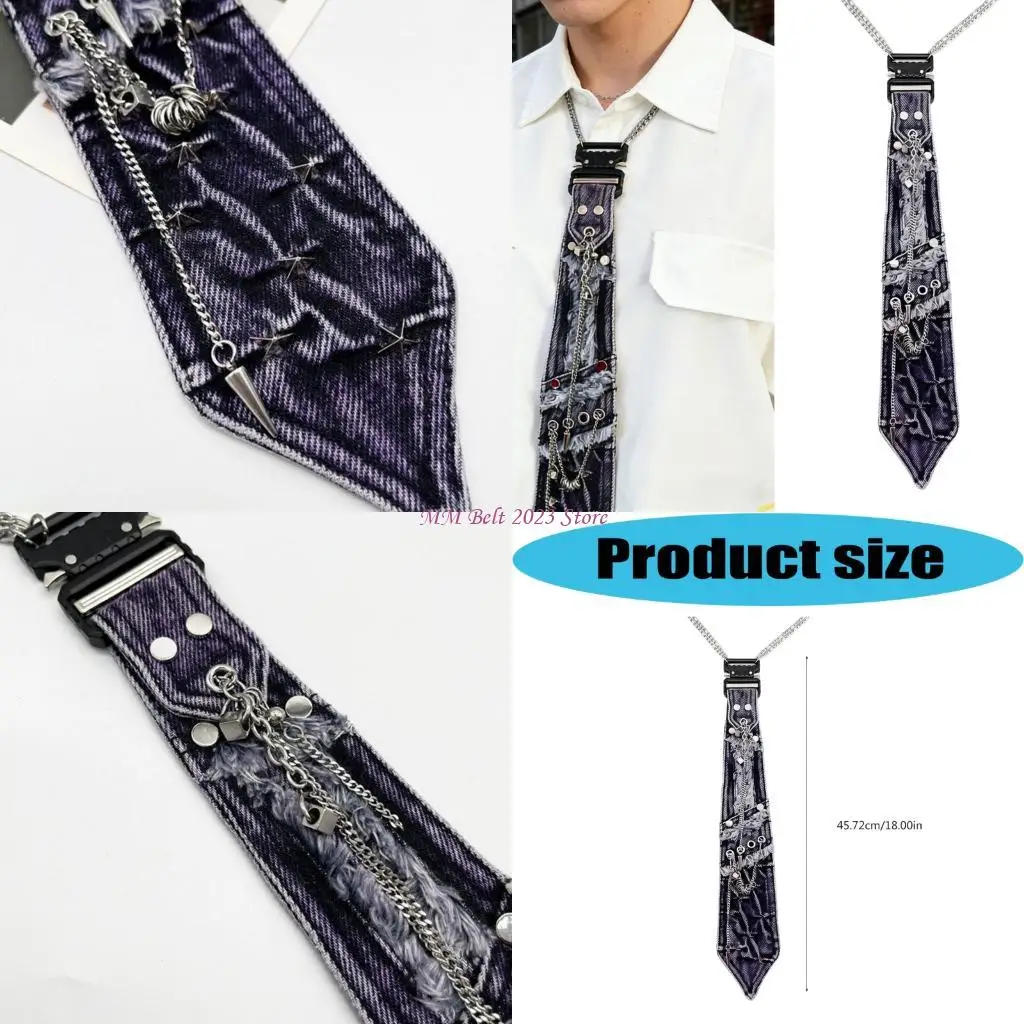 49me-distressed-texture-neck-tie-fashion-accessory-tie-neckpiece-for-daily-stage-show