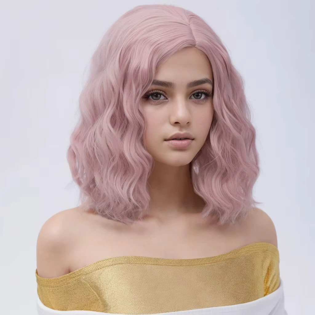 

VICWIG Women's Short Wavy Cosplay Wig Pink Grey Red Blue Synthetic Wig with Line for Lady Party or Daily Headwear