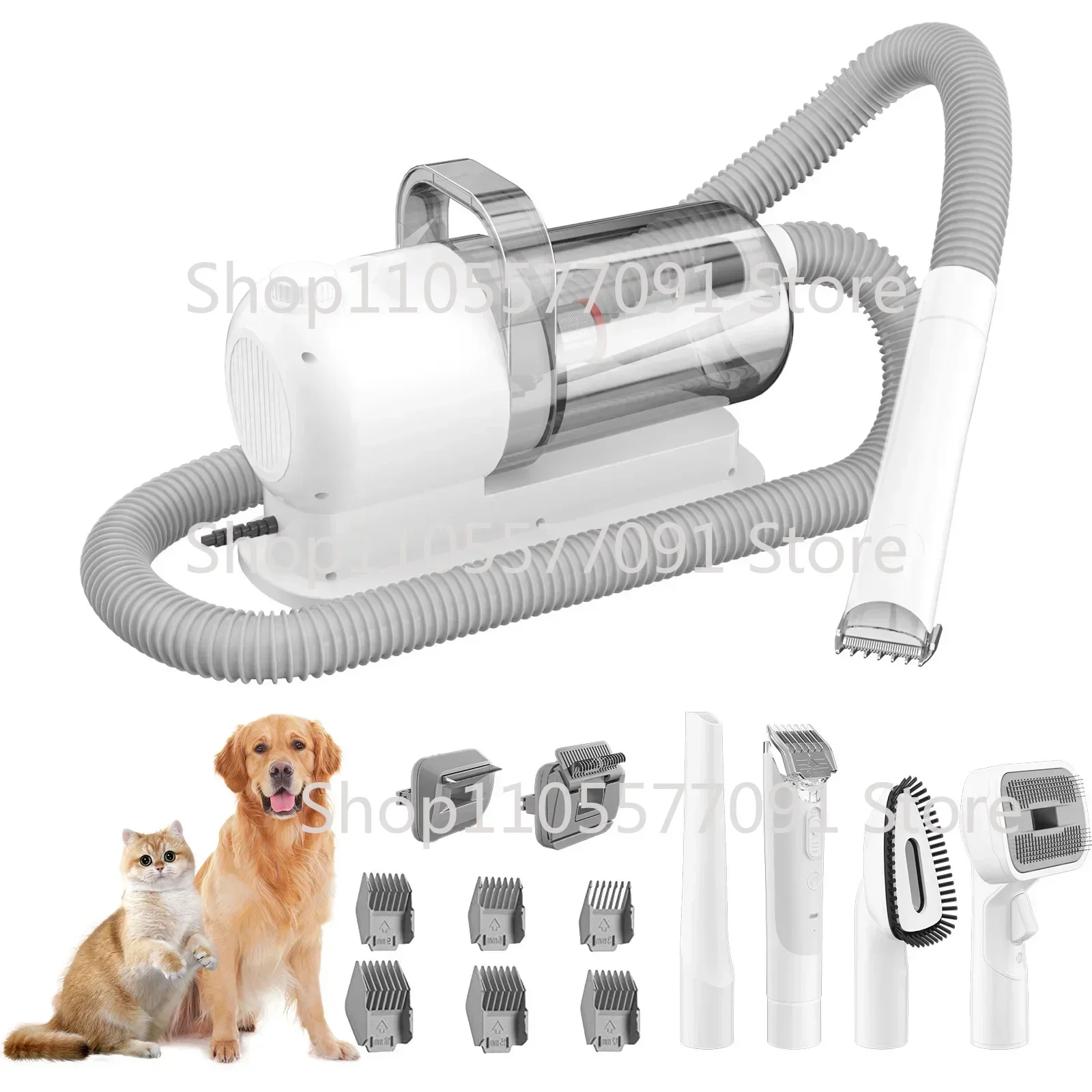 220V Pet Multi-Functional Hair Trimmer Dog Vacuum Cleaner Set All-in-One Machine Krypton Cat Vacuum Cleaner Hair Clipper