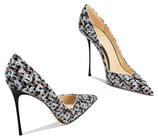 

Blue Fabric 2026 Spring and Summer New Versatile Stiletto Beautiful Pointed High Heels Women's Design Sense