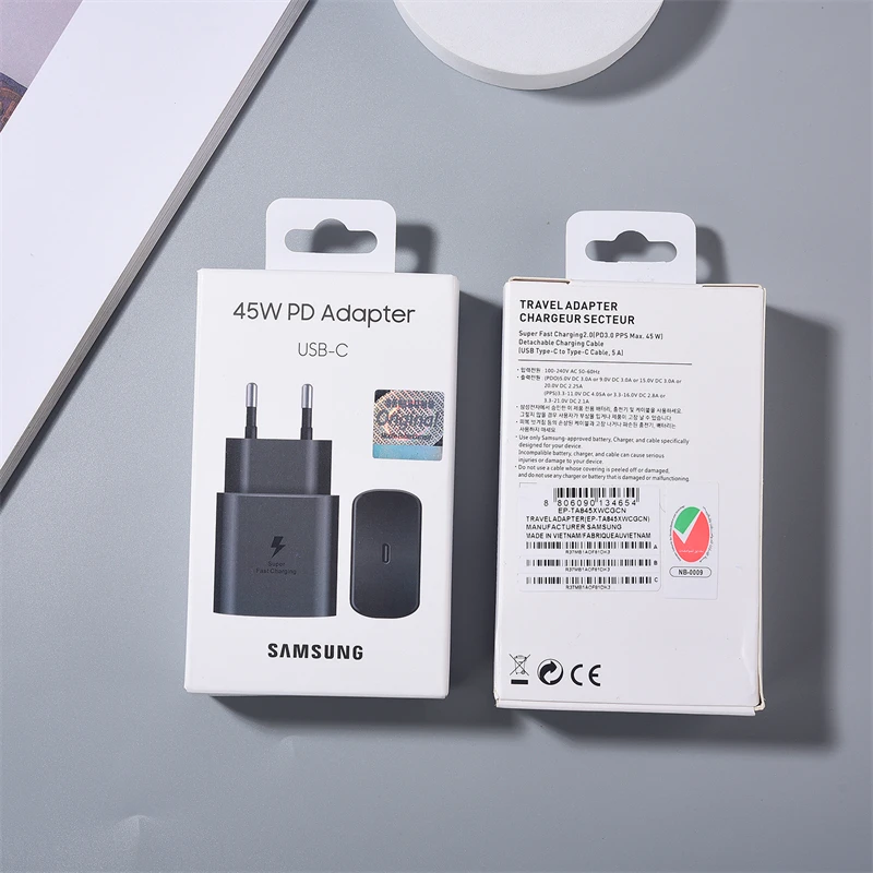 超急速充電ウォールアダプター,usb c充電器,eu,us,uk,galaxy s20,s21,s23,fe plus,a55,a34,a33,a53,a73,5g 45ワット