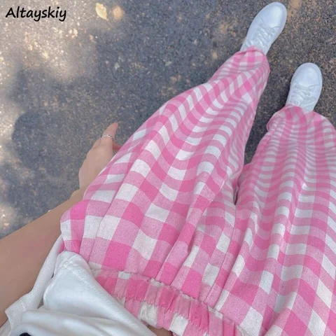 Брюки женские Altayskiy клетка полиэстер хлопок