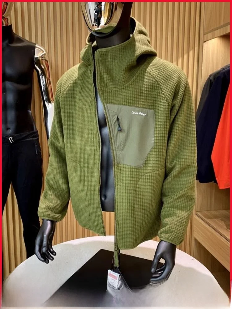 

High-End Outdoor Men's Fce-Lined Warm Velvet Winter New Sle Diagonal Zipper Open Cardigan Jaet Youth Faion Thiened