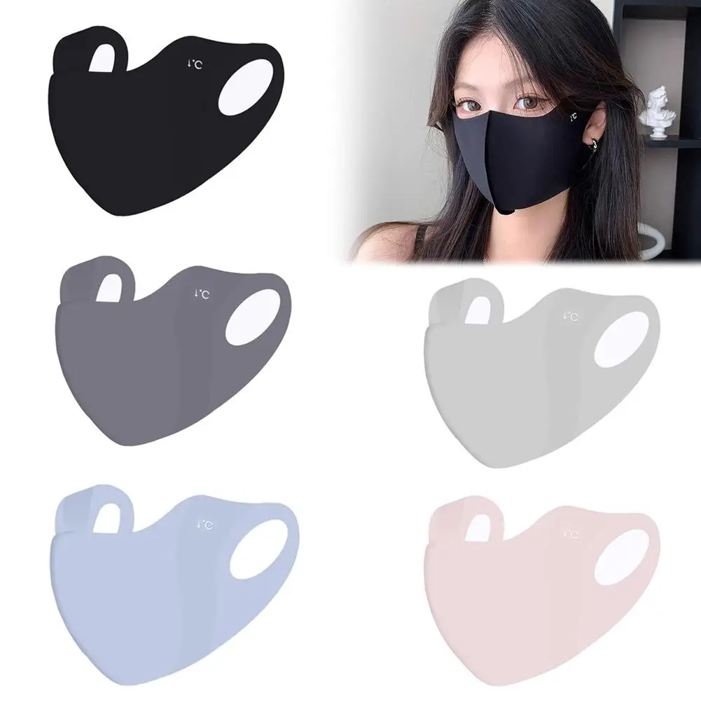 1pcs Ice Silk Sunscreen Mask Summer Anti-UV Protection Cycling Breathable Women Face Cover Masks Sun Sport Outdoor Windproo Z8Z2