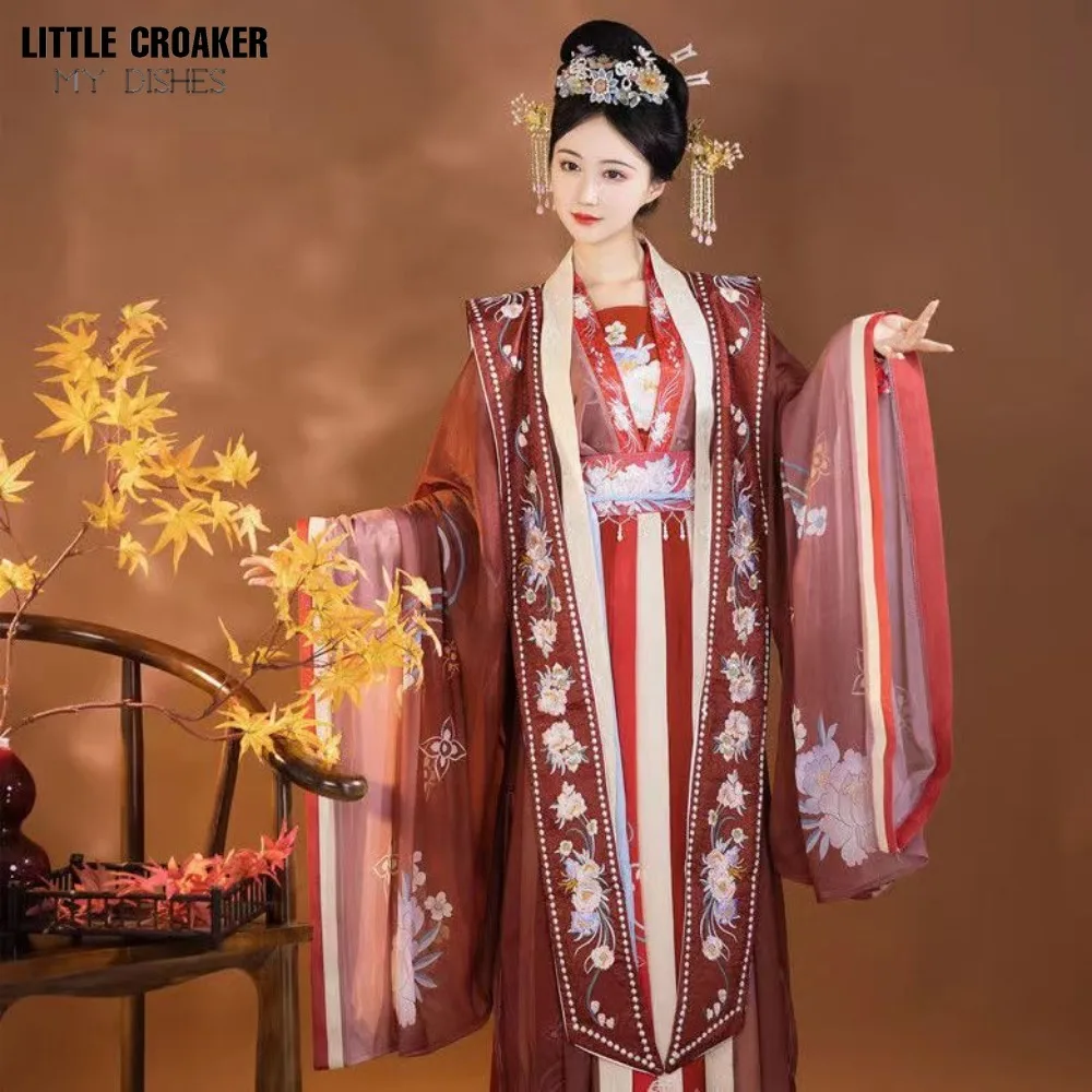 5pcs Ancient Chinese Clothes Hanfu Cosplay Retro Traditional Chinese Dress Song Dynasty Princess Halloween Costumes for Women