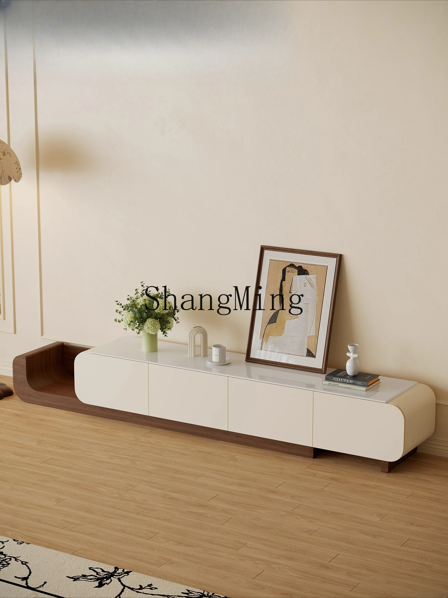 

CL Stone Extendable TV Cabinet Light Luxury High-end Floor-standing Living Room Home TV Stand