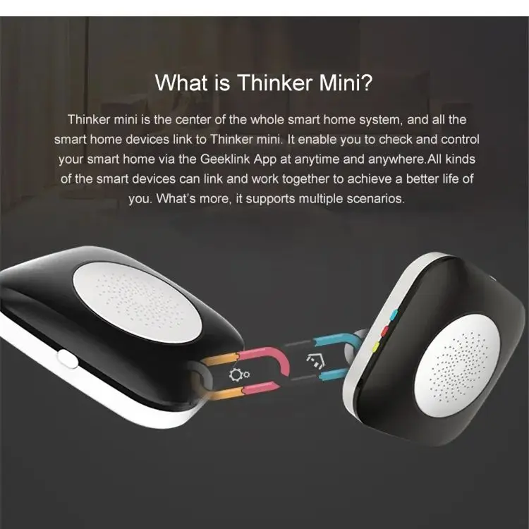Geeklink-Mini Thinker Smart Home, Control remoto Universal, WIFI + IR + Centro de Control RF, Compatible con Alexa para smart home
